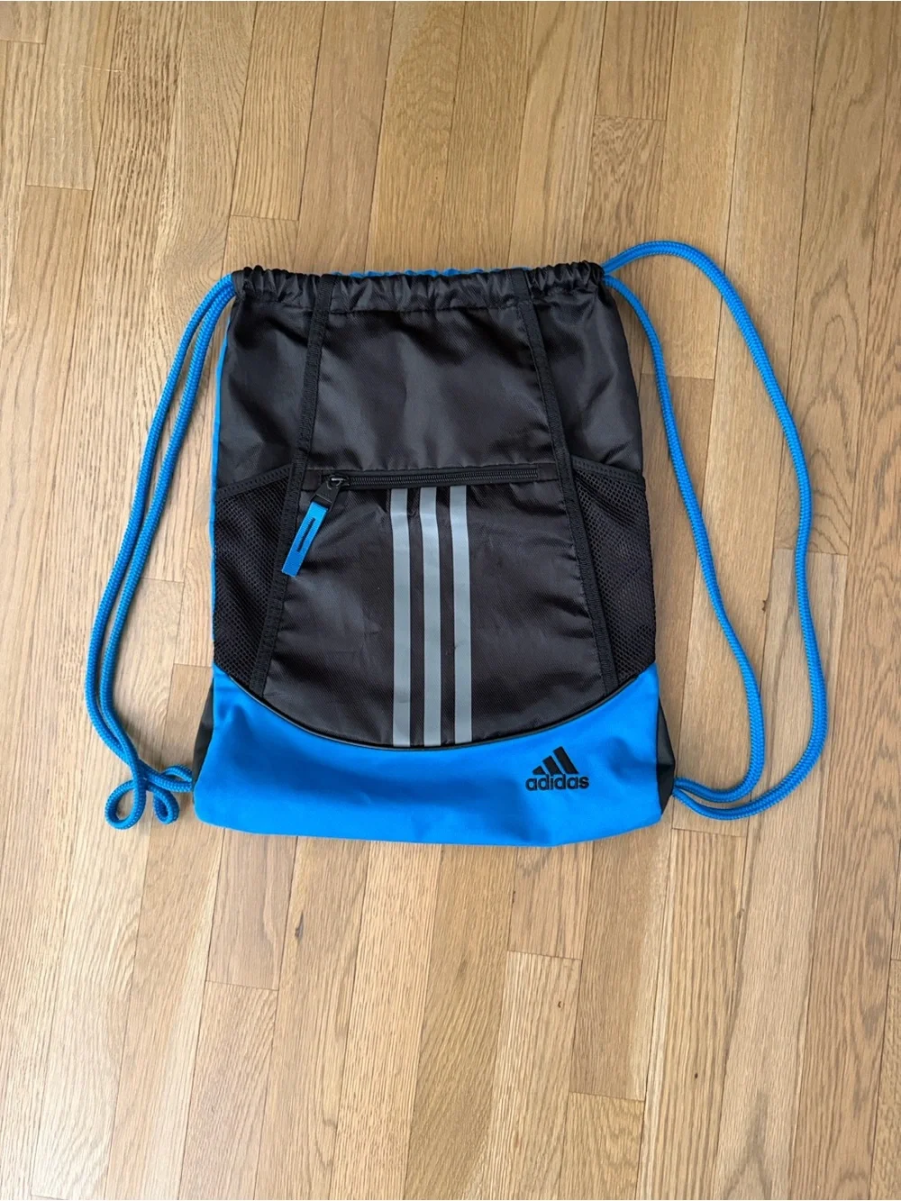 adidas Men's Blue & Black Drawstring Gym Sack 13x18